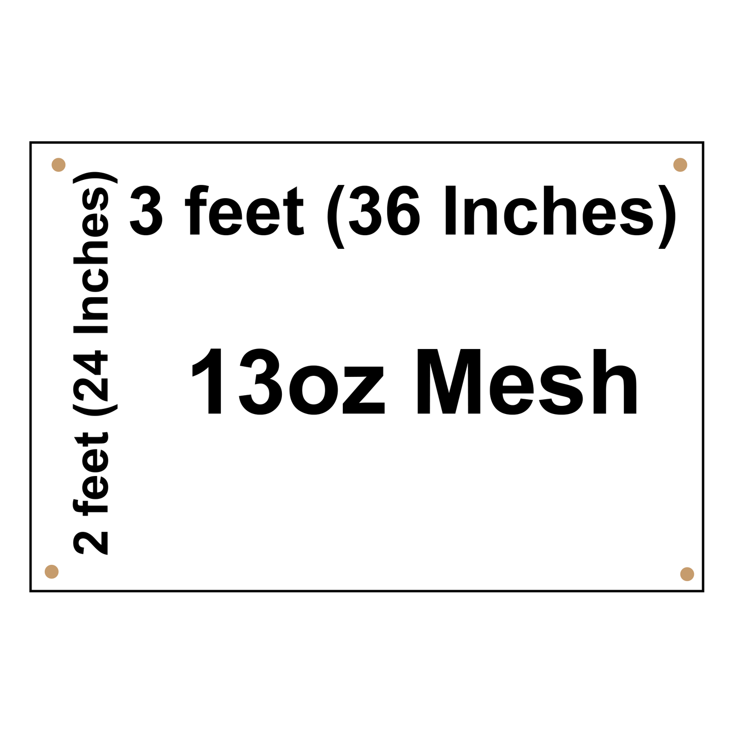 13oz. Scrim Vinyl Outdoor Banner - 3 feet (36 Inches) x 2 feet (24 Inches)