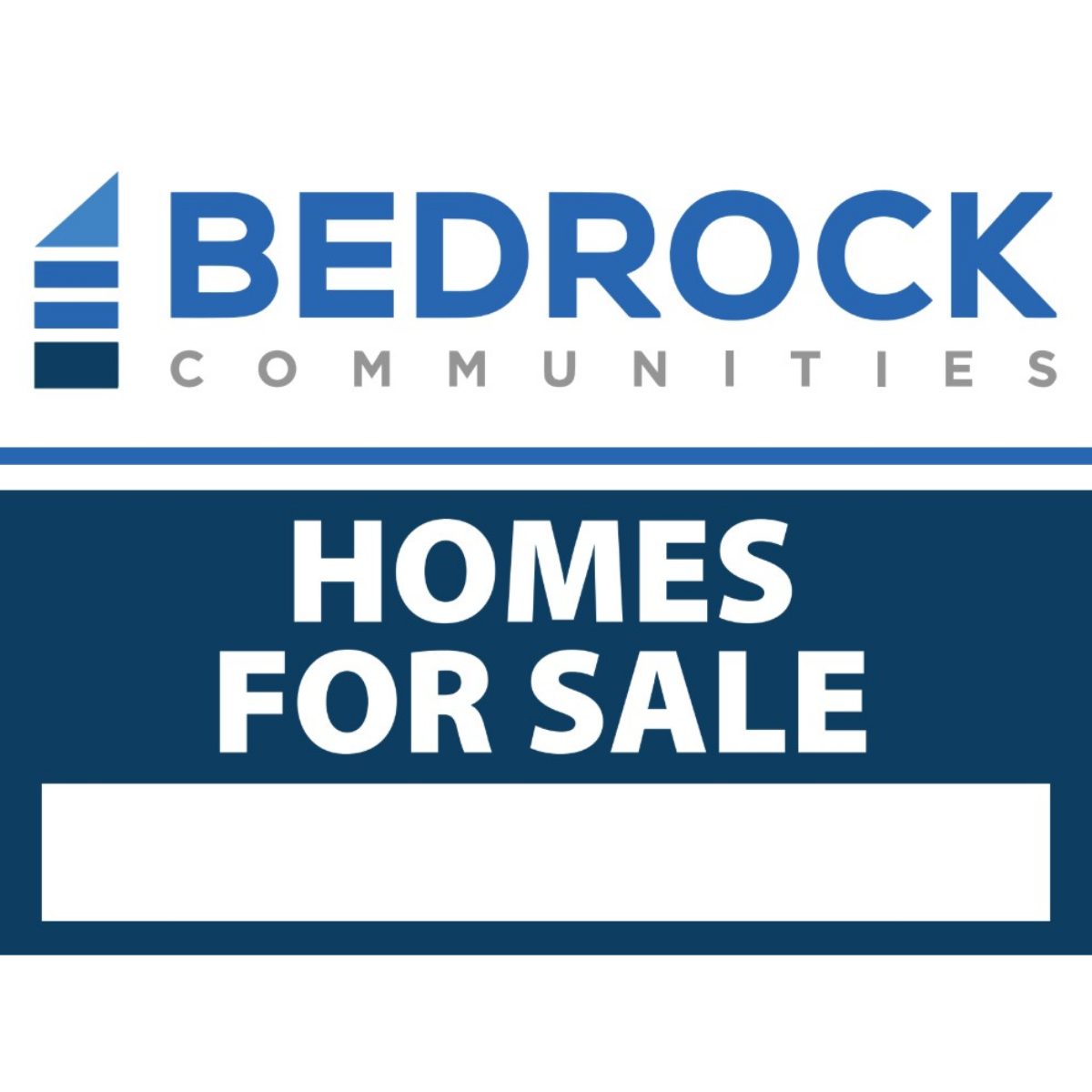 Bedrock Communities - 18"x24" Double Sided, Lightweight Signs w/Wire Stakes - Custom Erasable Marker Box