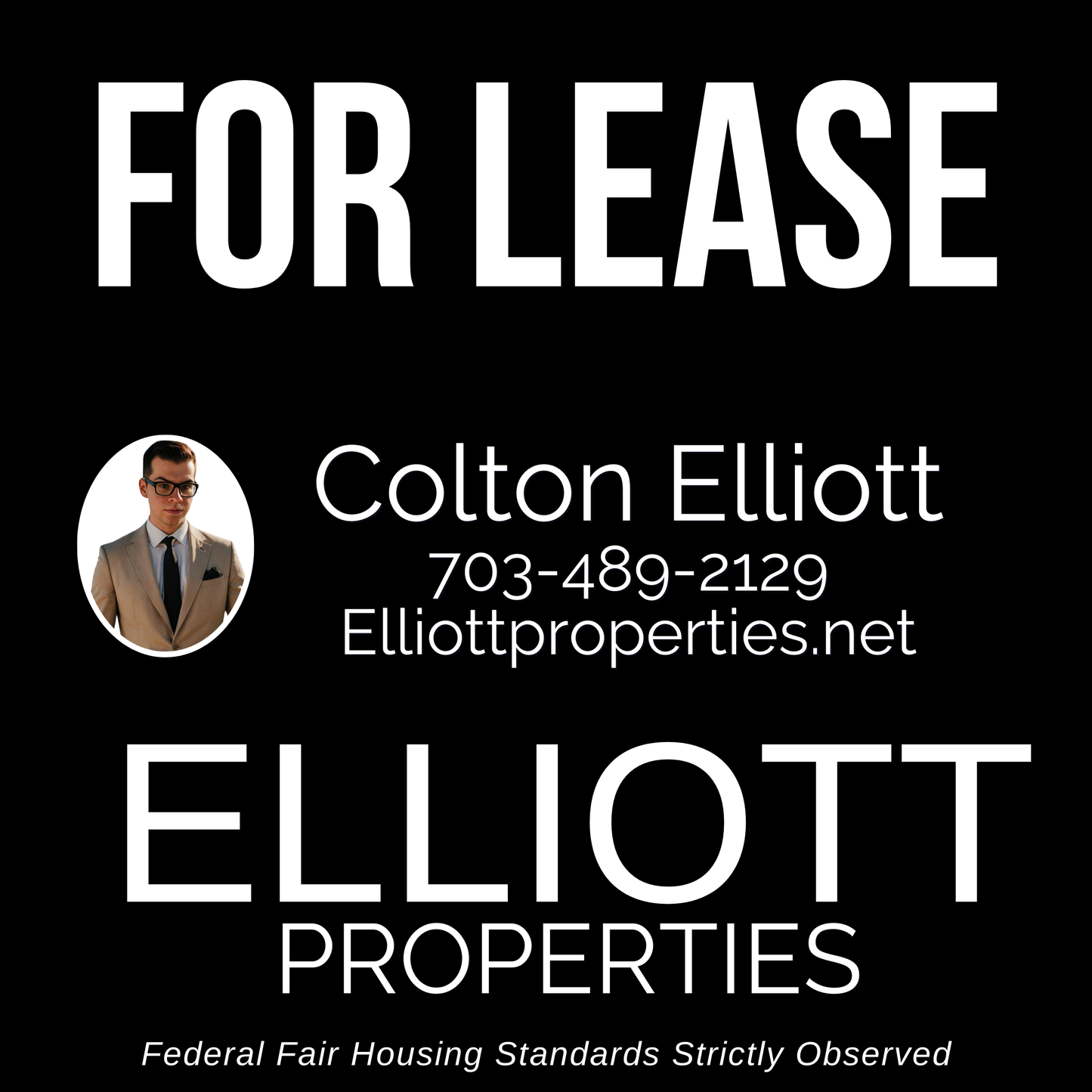 Elliott Properties - 24x24 Yard Signs (for yard post)