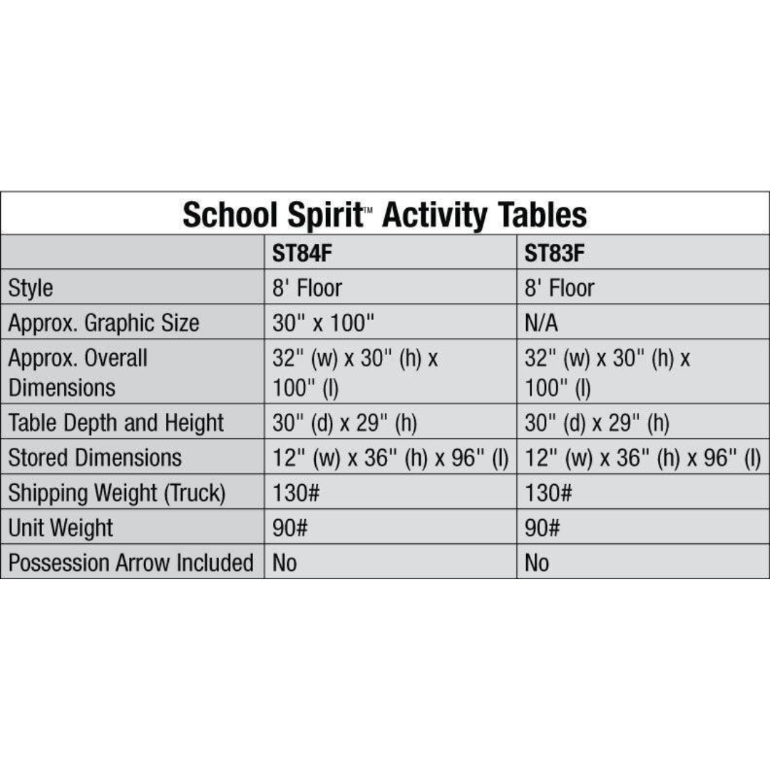 8' School Spirit Folding Activity Table
