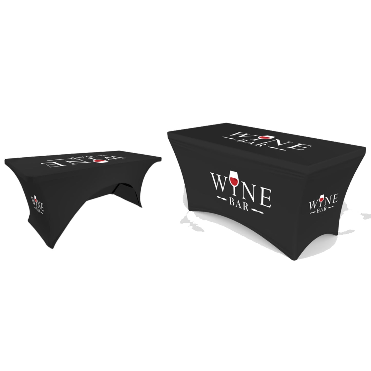 4' Spandex Table Cover (24"W) - Open Back - Full Dye Sub