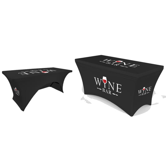 4' Spandex Table Cover (24"W) - Open Back - Full Dye Sub