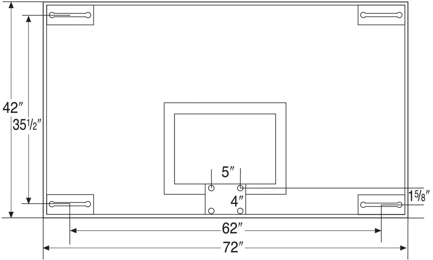 42" x 72" Standard Glass Backboard