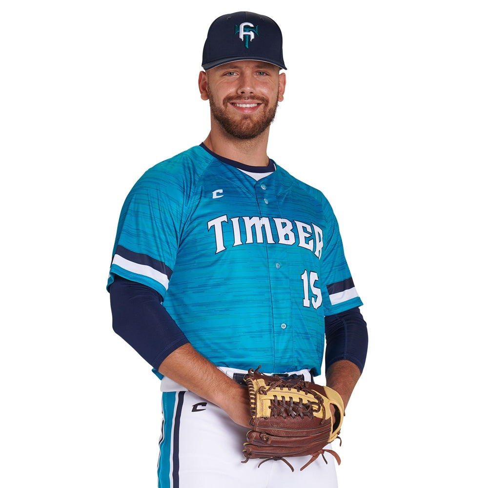 Juice Sublimated Full Button Pro Neck Short Sleeve Fitted Jersey