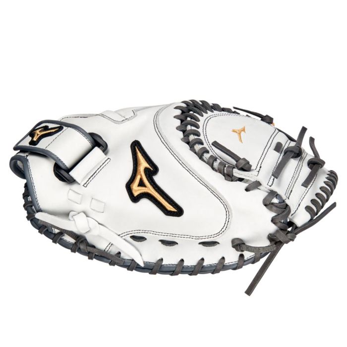 Mizuno MVP Prime Fastpitch Softball Catcher's Mitt, 34", RH, White-Grey