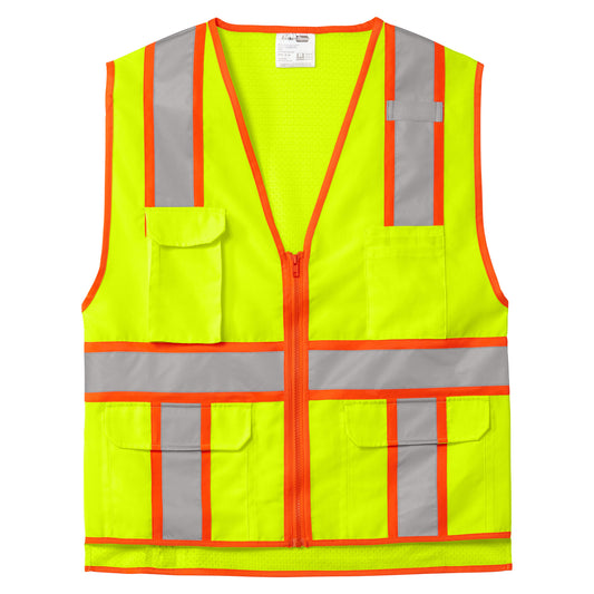 CornerStone ANSI 107 Class 2 Surveyor Zippered Two-Tone Vest