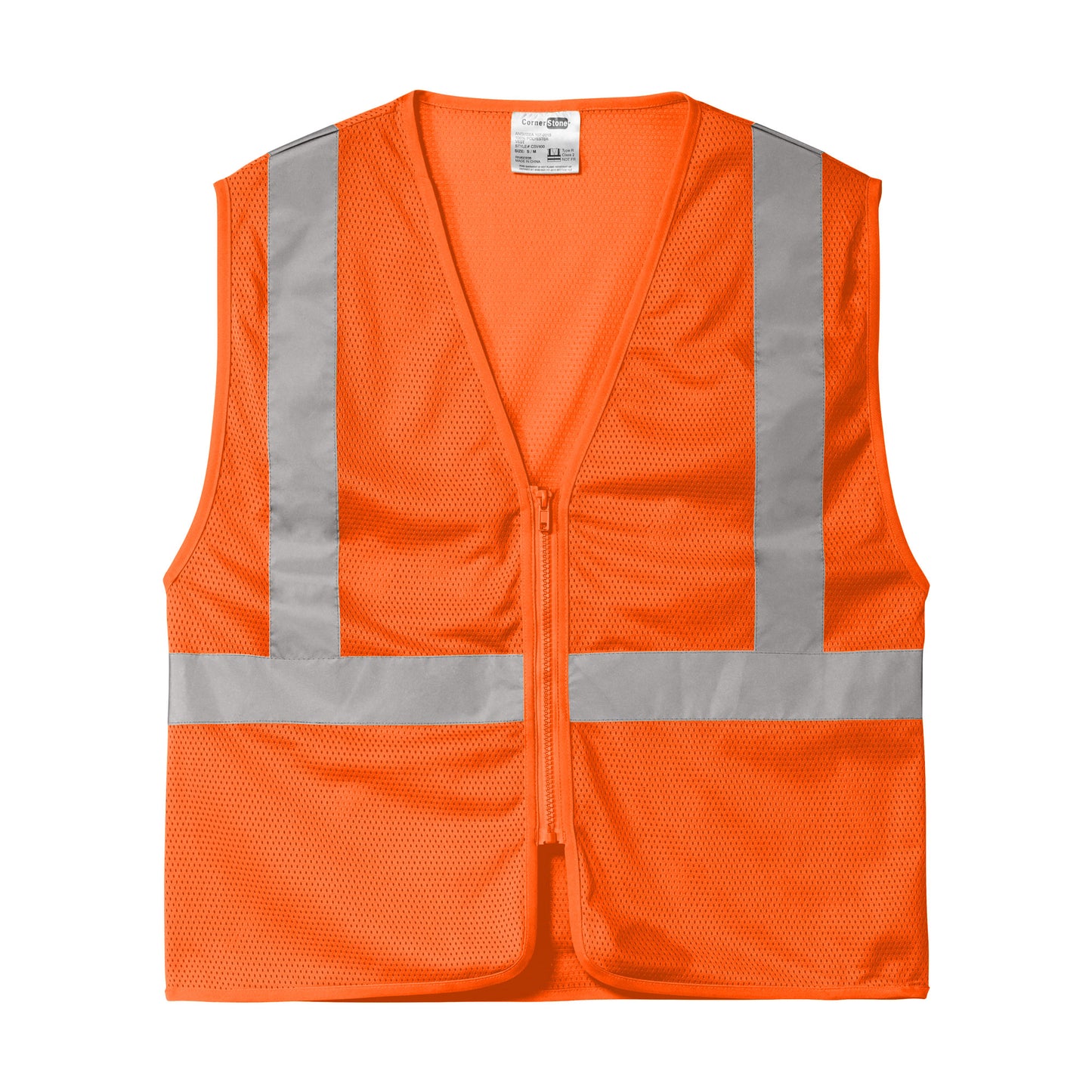 CornerStone ANSI 107 Class 2 Economy Mesh Zippered Vest