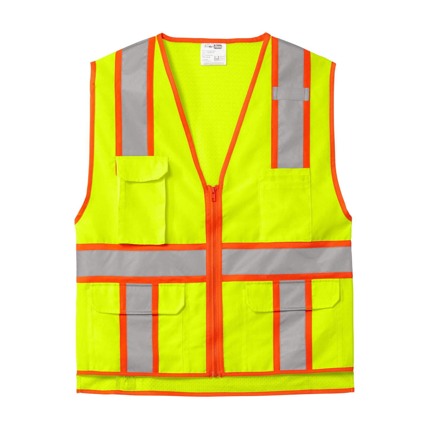 CornerStone ANSI 107 Class 2 Surveyor Zippered Two-Tone Vest