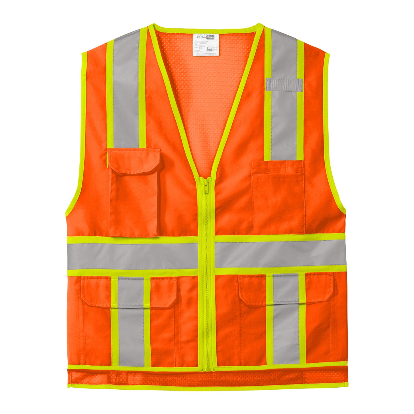 CornerStone ANSI 107 Class 2 Surveyor Zippered Two-Tone Vest