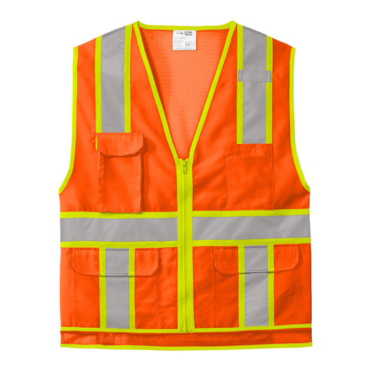 CornerStone ANSI 107 Class 2 Surveyor Zippered Two-Tone Vest