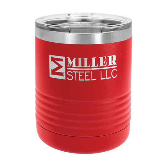 Custom Logo'd - 10 oz. Polar Camel Vacuum Insulated Tumbler w/Clear Lid Red