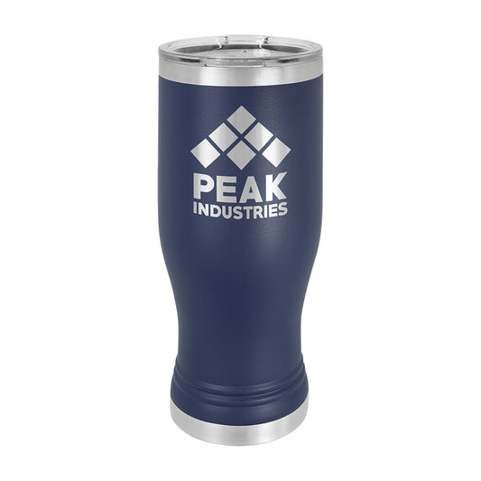 Custom Logo'd - 20 oz. Polar Camel Pilsner w/Clear Lid Navy