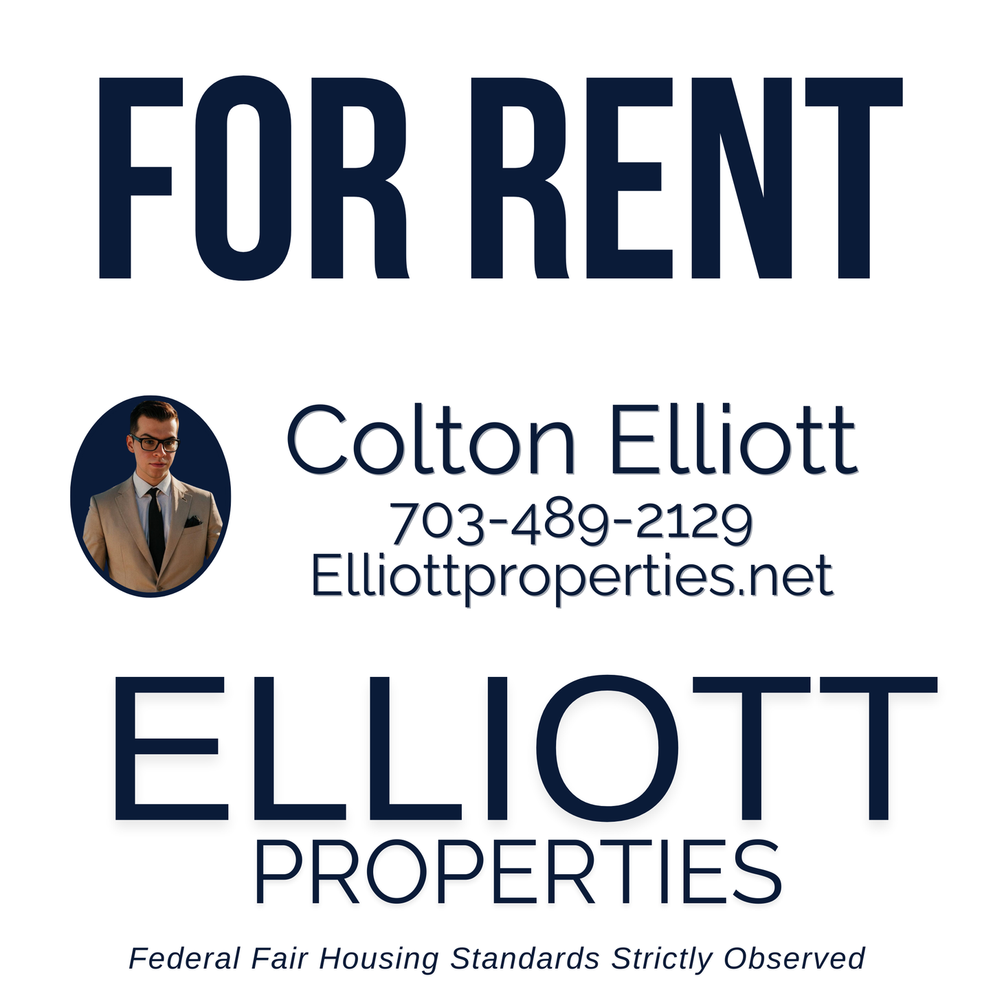 Elliott Properties - 24x24 Yard Signs (for yard post)