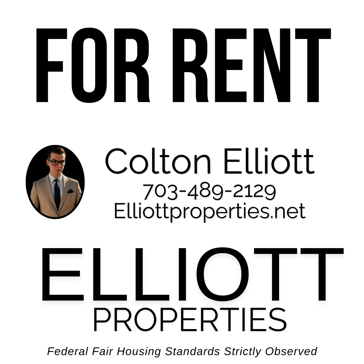 Elliott Properties - 24x24 Yard Signs (for yard post)