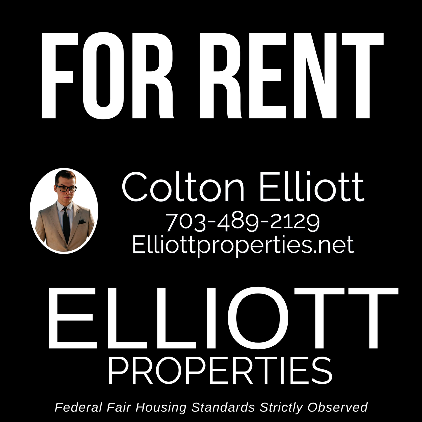 Elliott Properties - 24x24 Yard Signs (for yard post)