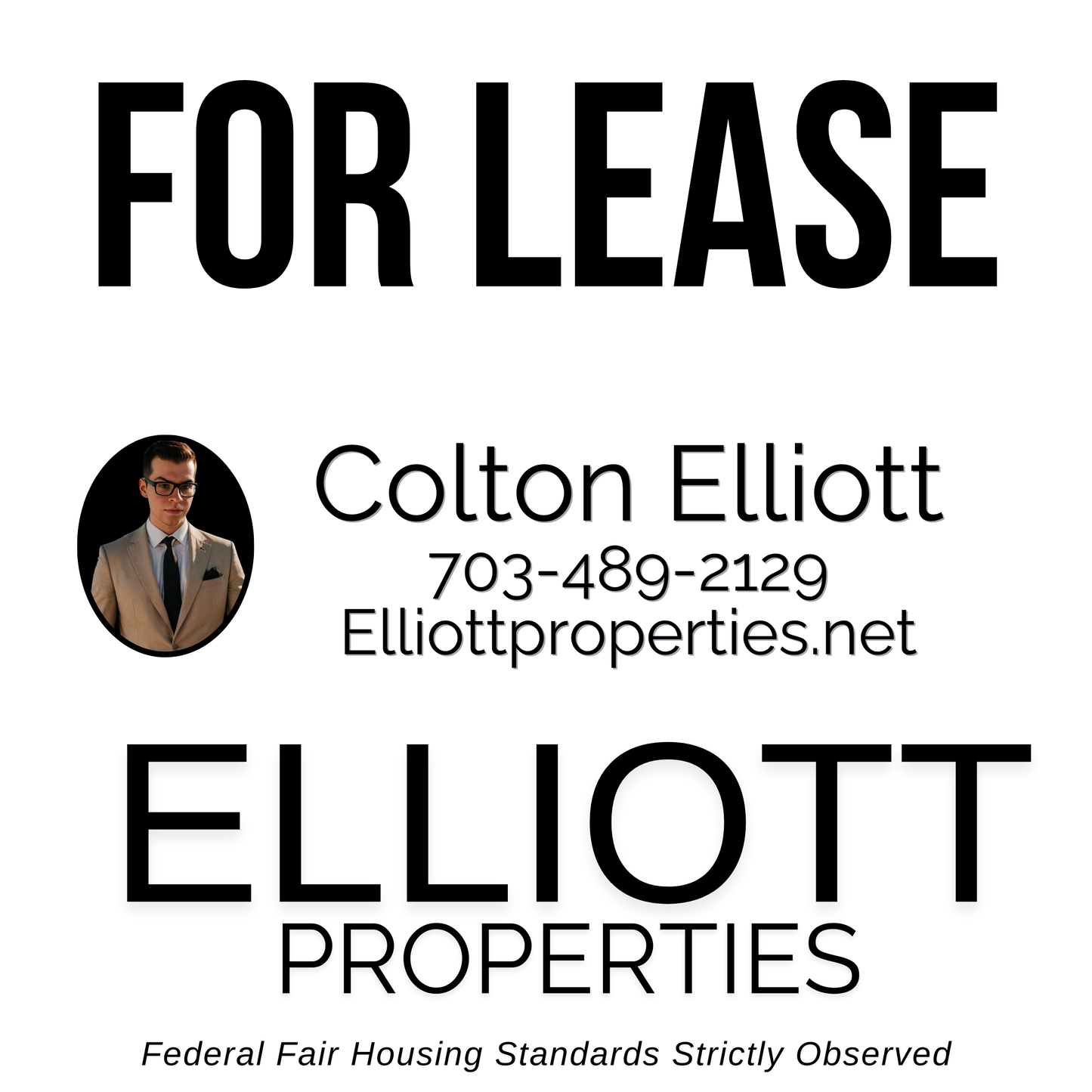 Elliott Properties - 24x24 Yard Signs (for yard post)