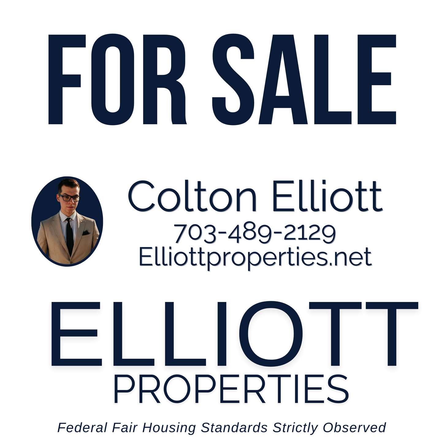 Elliott Properties - 24x24 Yard Signs (for yard post)