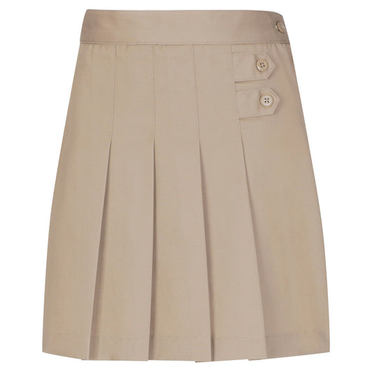 Girls Stretch Pleated Tab Scooter - KHAKI - SPECIAL ORDER!