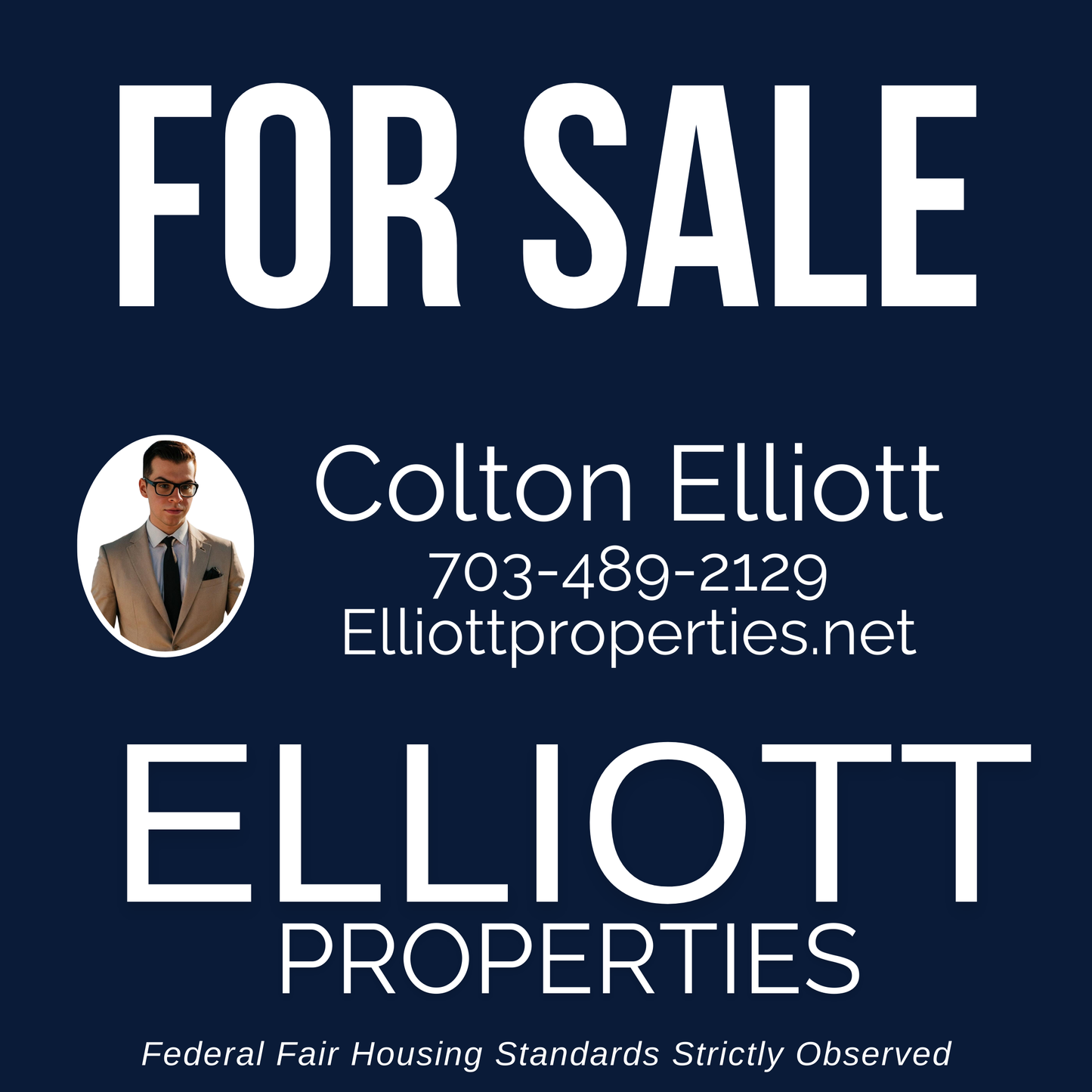 Elliott Properties - 24x24 Yard Signs (for yard post)