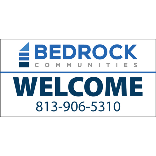 Bedrock Communities - 5ft x 10ft - Custom - Single Sided Banner w/ Grommets