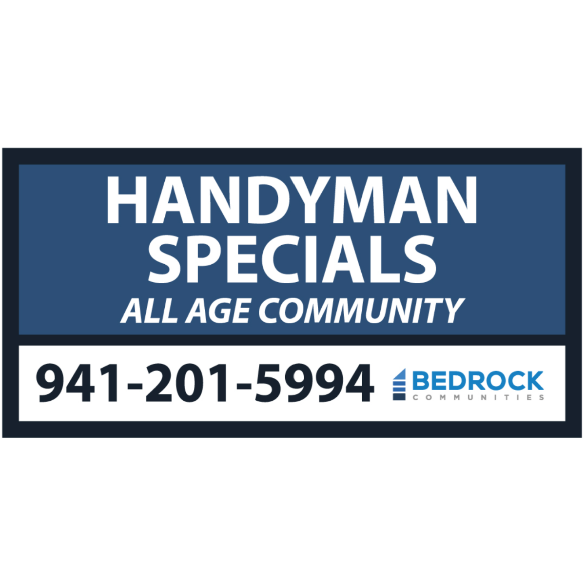Bedrock Communities - 4ft x 8ft - Custom - Single Sided Banner w/ Grommets