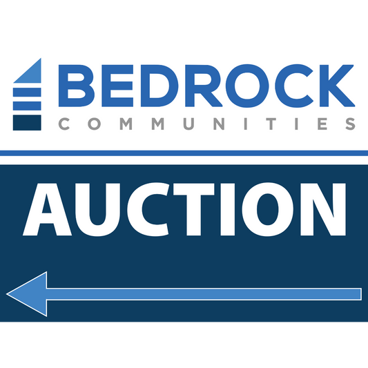 Bedrock Communities - 18" x 24" Double-Sided, Lightweight Signs w/ Wire Stakes