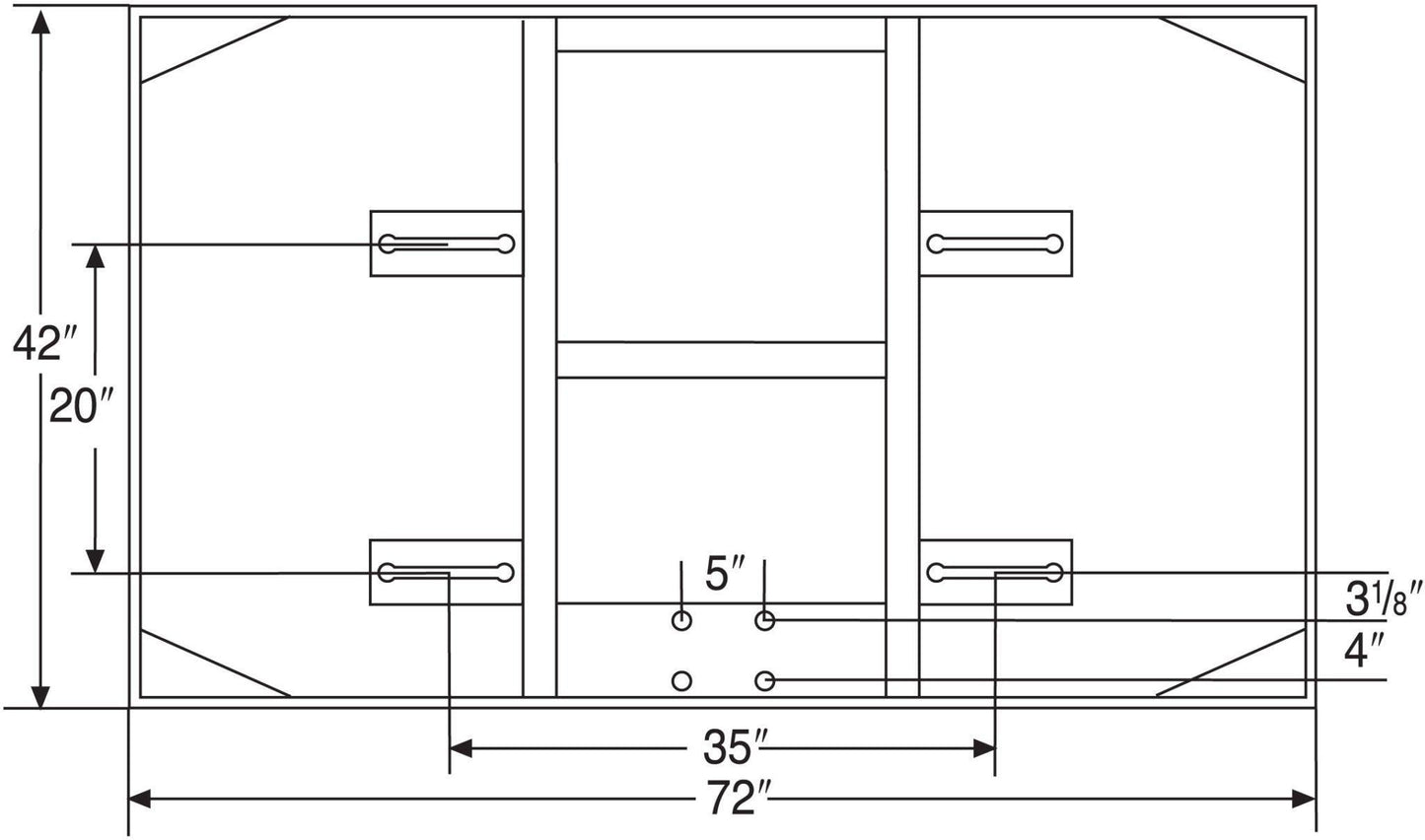 42" x 72" Extended Life Short Glass Conversion Backboard