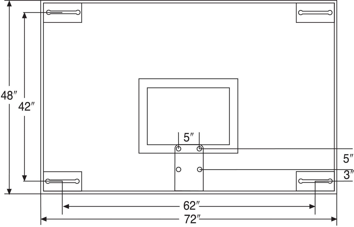 48" x 72" Tall Glass Competition Backboard