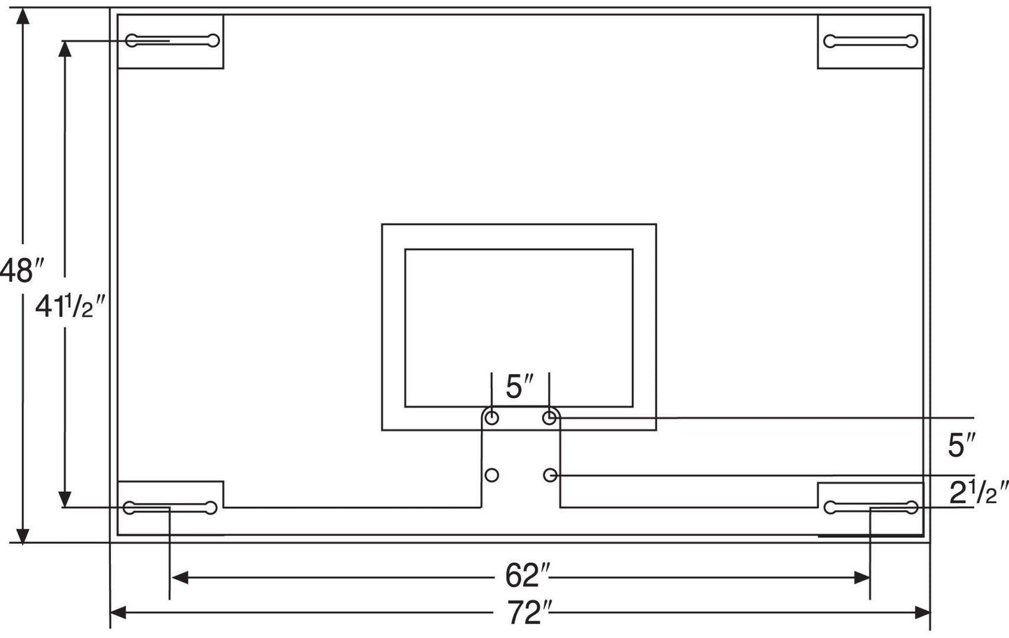 48" x 72" Unbreakable Tall Glass Backboard