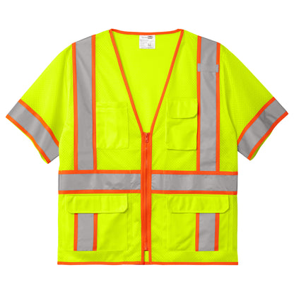 CornerStone ANSI 107 Class 3 Surveyor Mesh Zippered Two-Tone Short Sleeve Vest