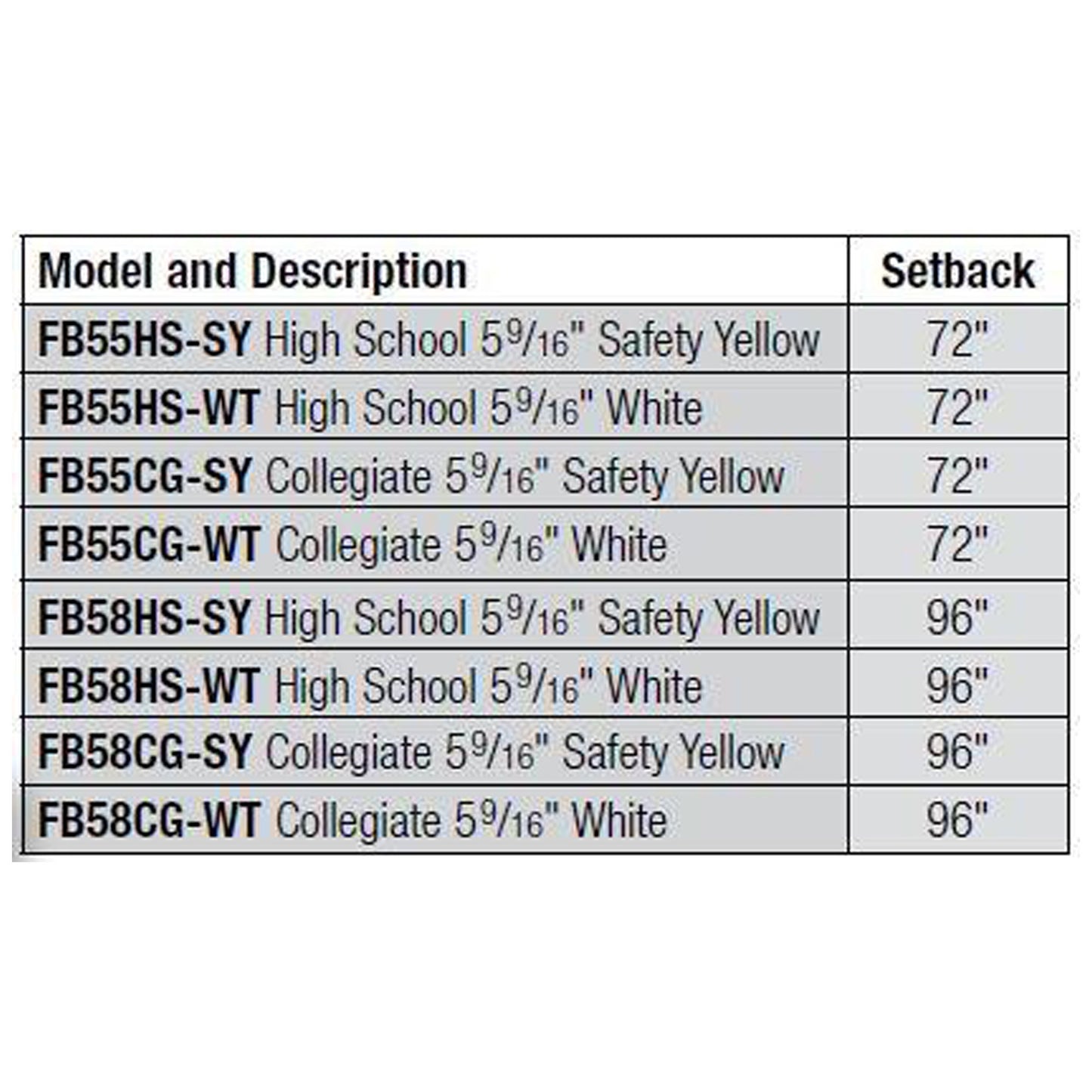 5 - 9/16" Gooseneck Football High School Goalposts