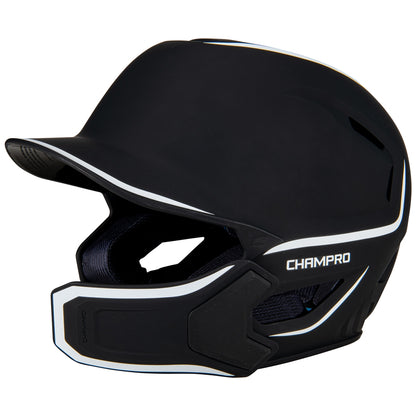 HXE Two-Tone Matte Baseball Helmet w/ Jaw Guard