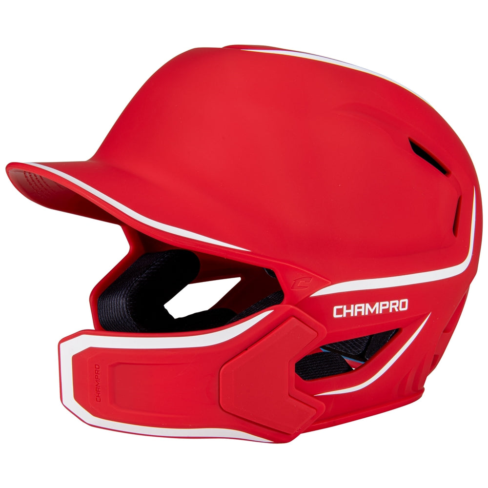 HXE Two-Tone Matte Baseball Helmet w/ Jaw Guard