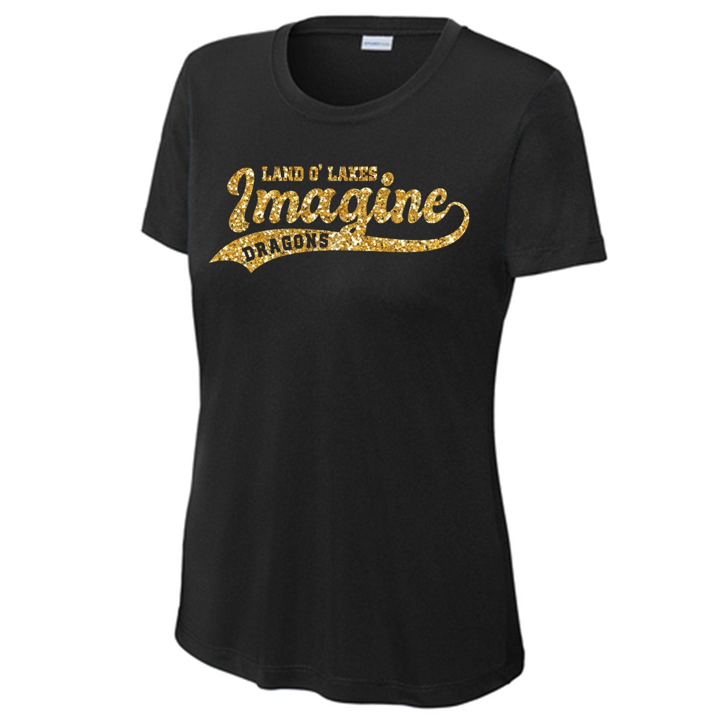 Imagine School Land O' Lakes Parent Ladies Drifit Spirit Tee Glitter