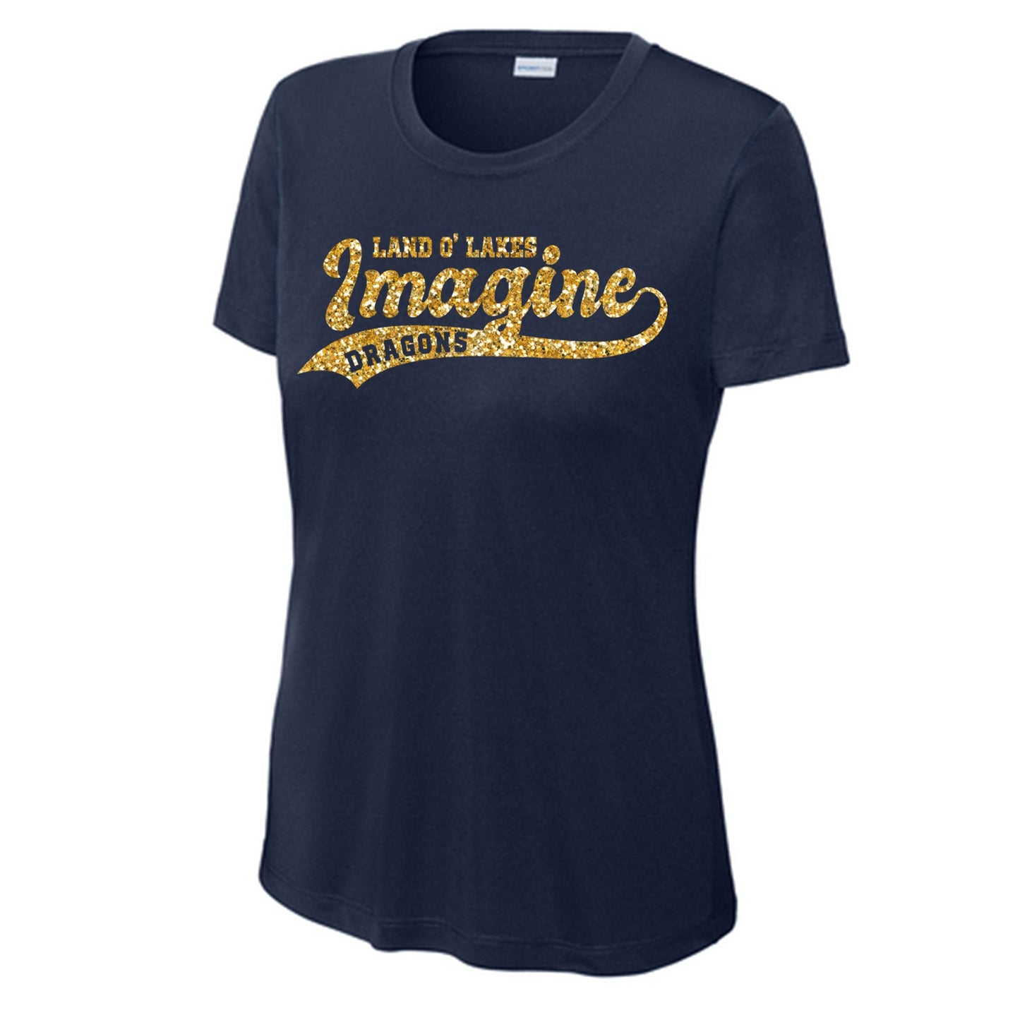 Imagine School Land O' Lakes Parent Ladies Drifit Spirit Tee Glitter