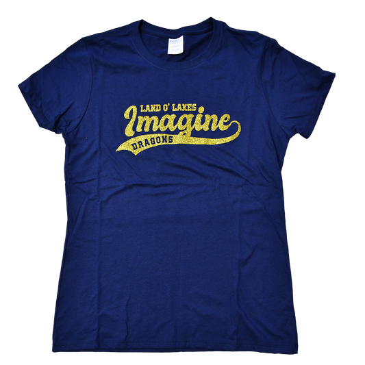 Imagine School Land O' Lakes Parent Ladies Spirit V-Neck Tee Glitter