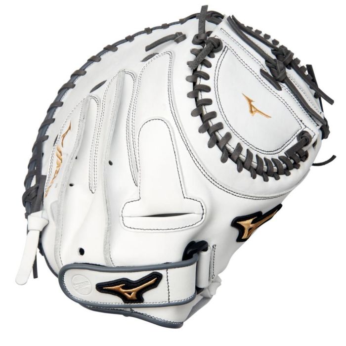 Mizuno MVP Prime Fastpitch Softball Catcher's Mitt, 34", RH, White-Grey