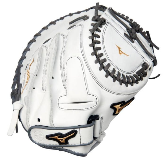 Mizuno MVP Prime Fastpitch Softball Catcher's Mitt, 34", RH, White-Grey