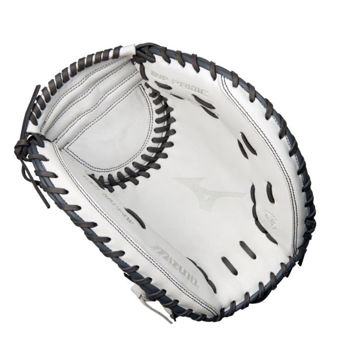 Mizuno MVP Prime Fastpitch Softball Catcher's Mitt, 34", RH, White-Grey