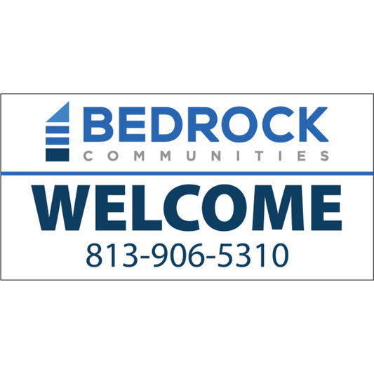 Bedrock Communities - 4ft x 8ft - Custom - Single Sided Banner w/ Grommets