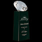 7 3/4" Crystal Diamond on Black Crystal Pedestal on Black Background