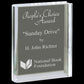 3 3/4" x 5" Clear Crystal Book on Black Background