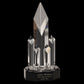 11" Clear Crystal 5 Rising Diamonds on Black Pedestal Base on black background