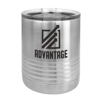 Custom Logo'd - 10 oz. Polar Camel Vacuum Insulated Tumbler w/Clear Lid Stainless Steel
