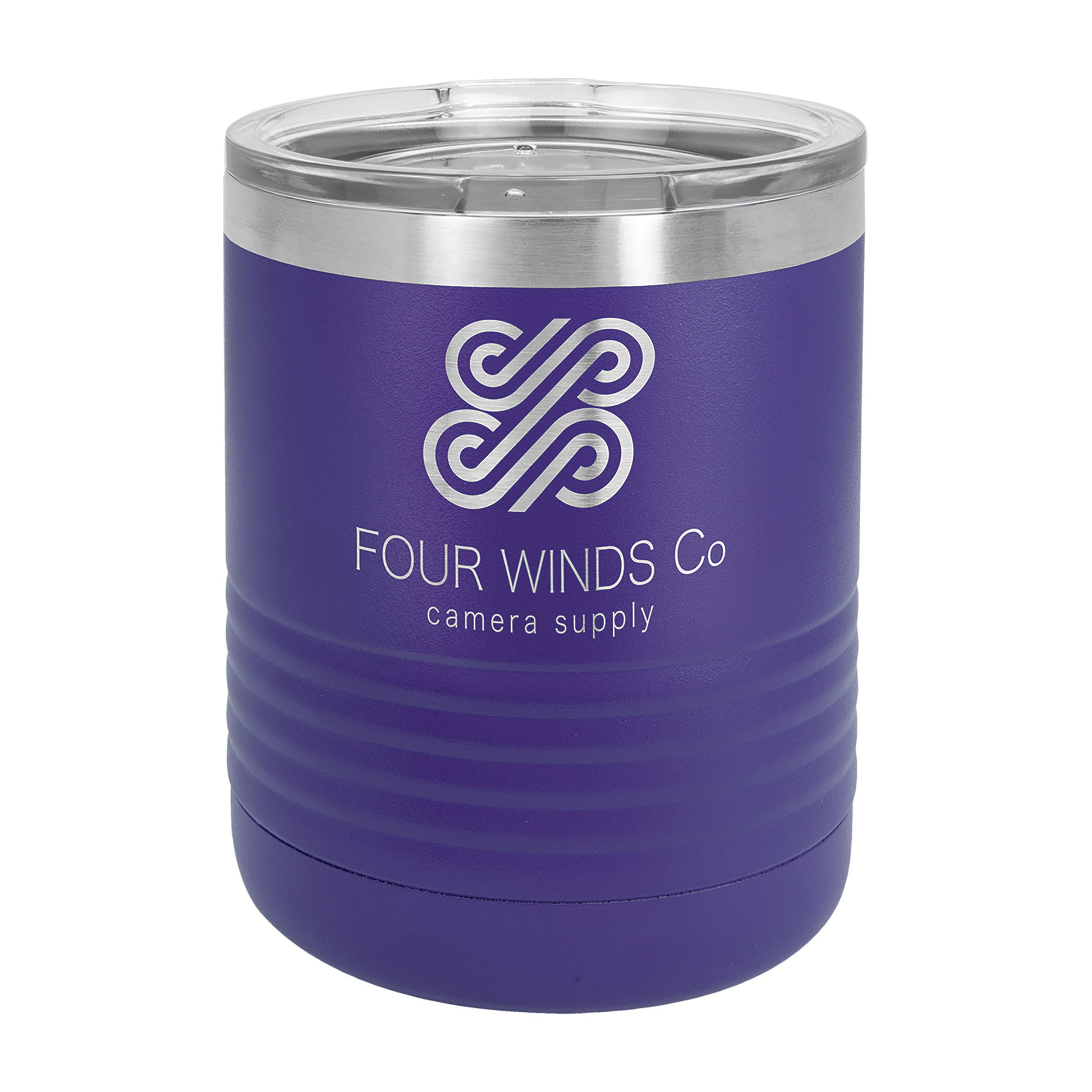 Custom Logo'd - 10 oz. Polar Camel Vacuum Insulated Tumbler w/Clear Lid Purple