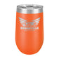 Polar Camel 16 oz. Vacuum Insulated Stemless Wine Tumbler with Lid Orange