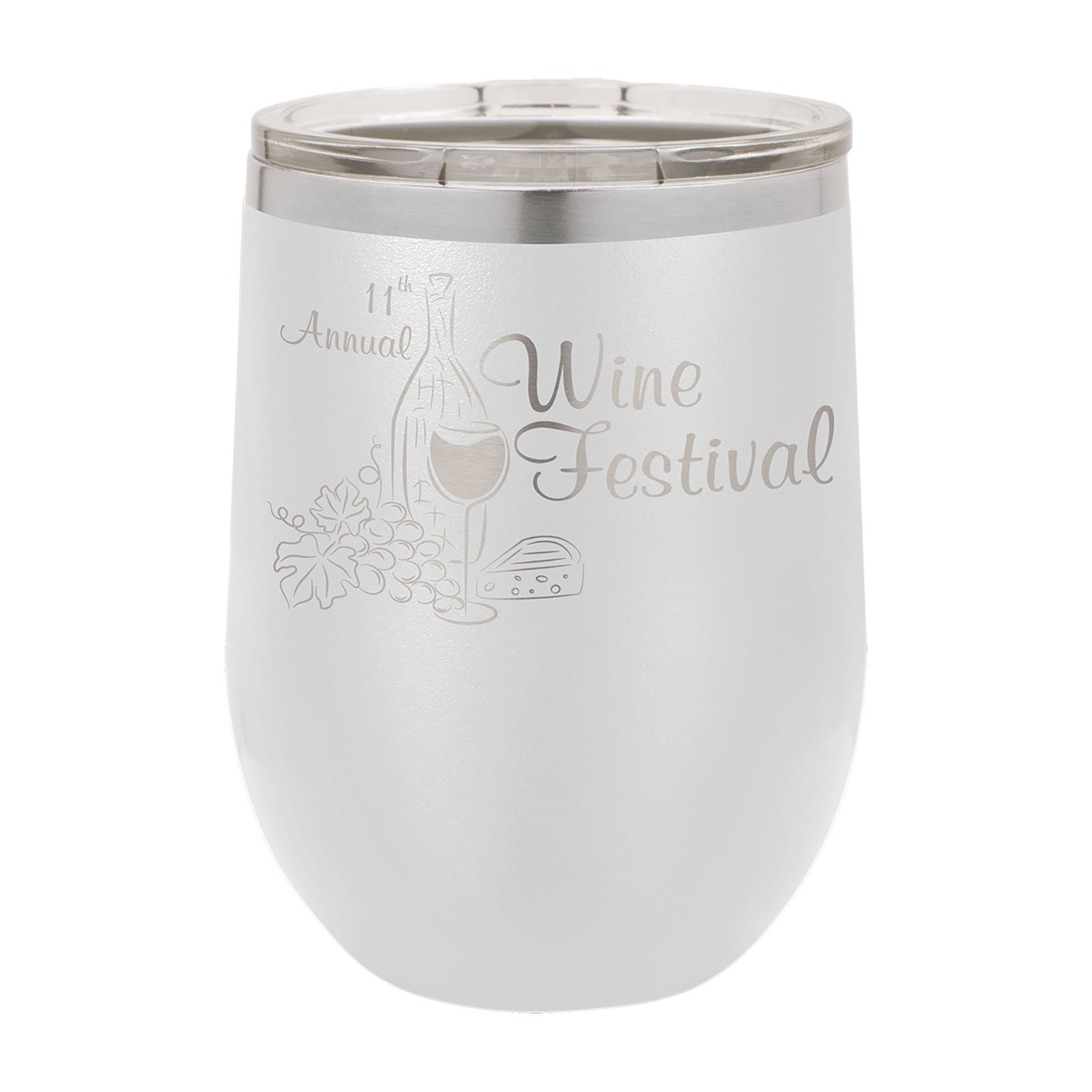 Polar Camel 12 oz. Vacuum Insulated Stemless Wine Tumbler with Lid White